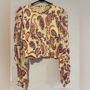 Aritzia - Wilfred Tempest Paisley Volume Sleeves Blouse (S)